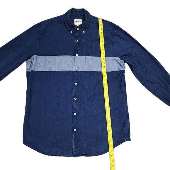 AEO Men’s Premium Indigo Classic Fit Denim Shirt Large - Picture 3 of 7